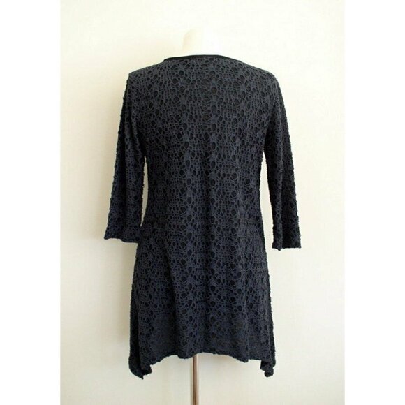 Cut Loose Womens Tunic Top Lagenlook Gray Crochet - Picture 8 of 9